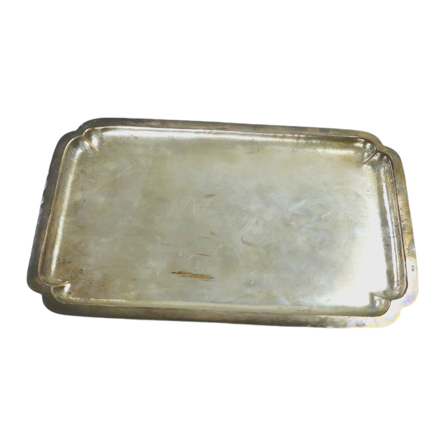 A Randahl sterling dressing table tray, 26.7cm, 14.6oz. Condition - fair to good